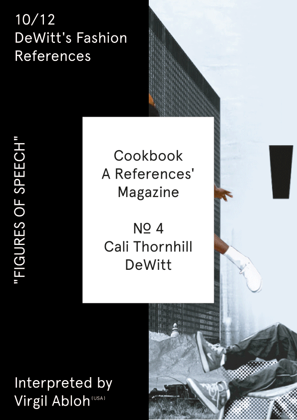 Cookbook. A References' Magazine. No 4 Cali Thornhill Dewitt. Fascicle 10/12 Cover